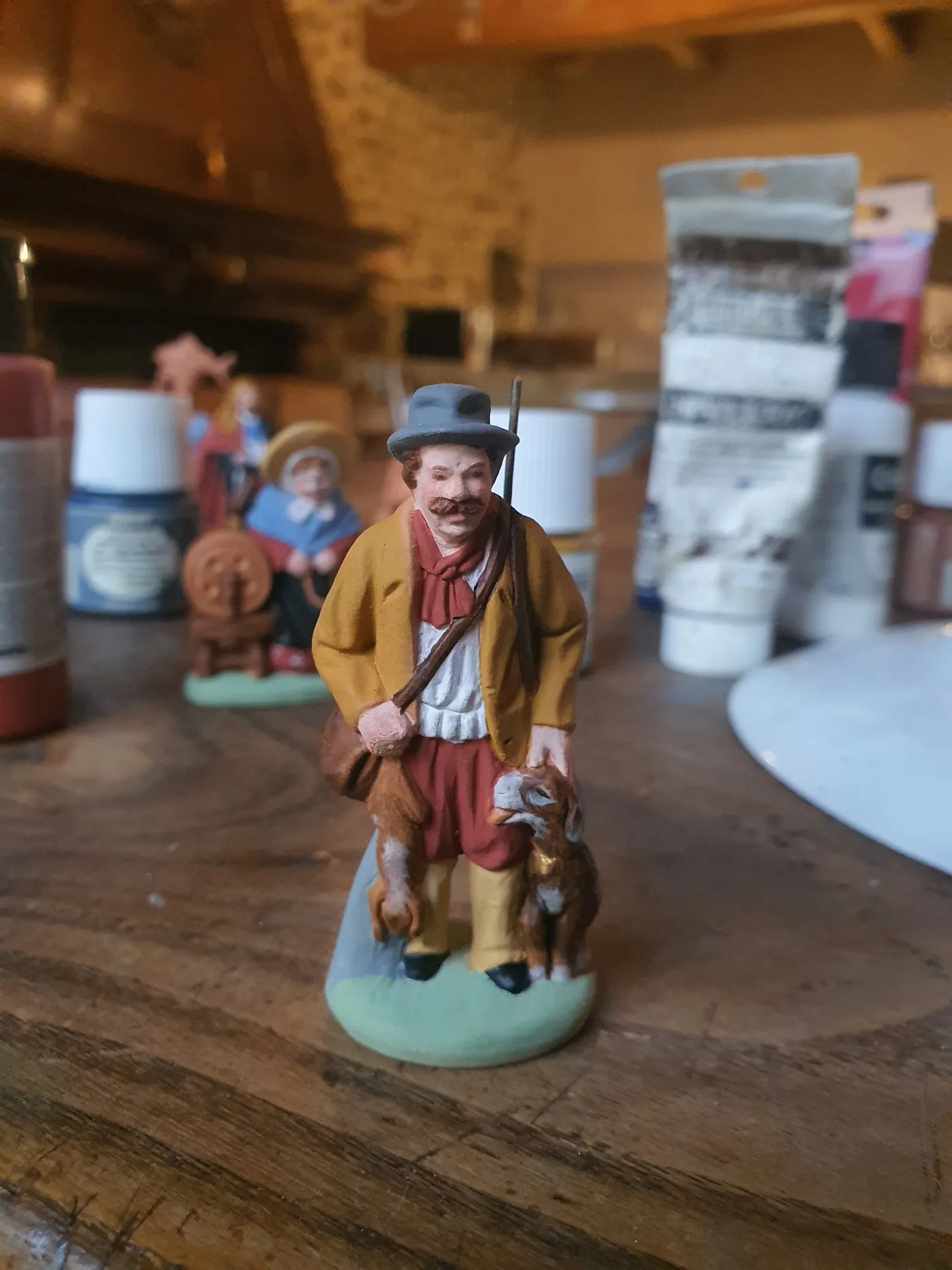 Santon du chasseur et son chien
